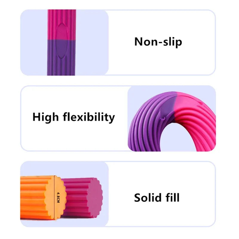 Flexible silicone resistance training bar in blue for forearm strengthening and injury recovery