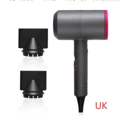 Dual voltage 2000W hotel hair dryer with 2.5 metre cable in metallic black finish