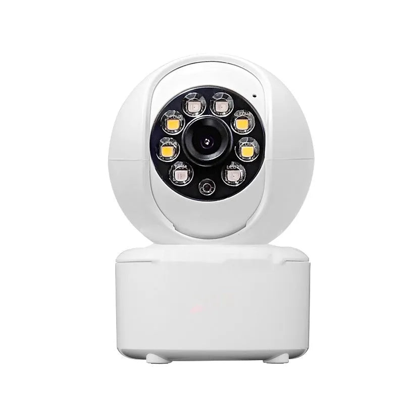 1080p HD indoor security camera with dual lights on a white ceiling mount