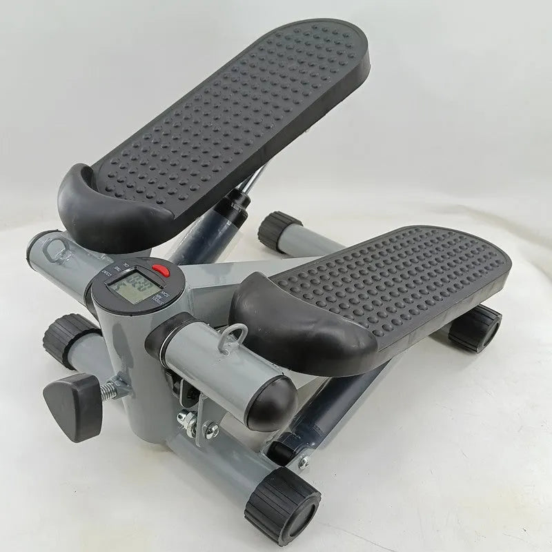 Silver grey hydraulic pedal exerciser for home and gym waist slimming workouts