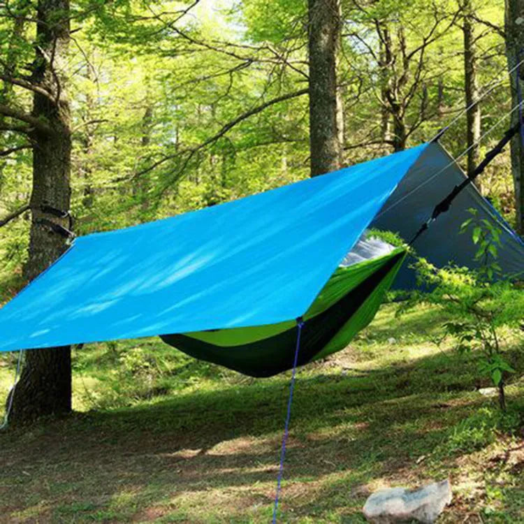 Waterproof 210D Oxford cloth awning sun shelter 300x300 cm in army green with aluminium nails and wind ropes