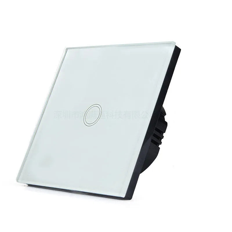 Touch switch 86-type panel in black, golden or white with tempered glass surface for lighting control