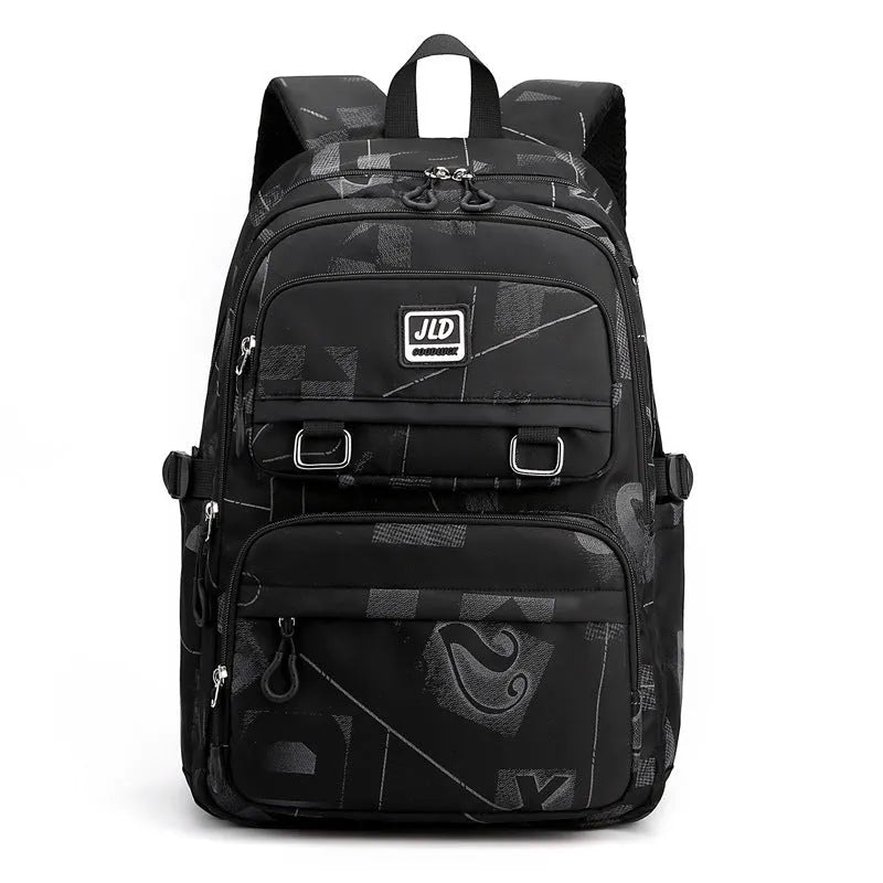 Girls' large capacity nylon school backpack with physiological curve backplane in multiple colour options