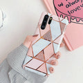 Electroplated marble mobile phone case in various colours for Huawei and Samsung smartphones