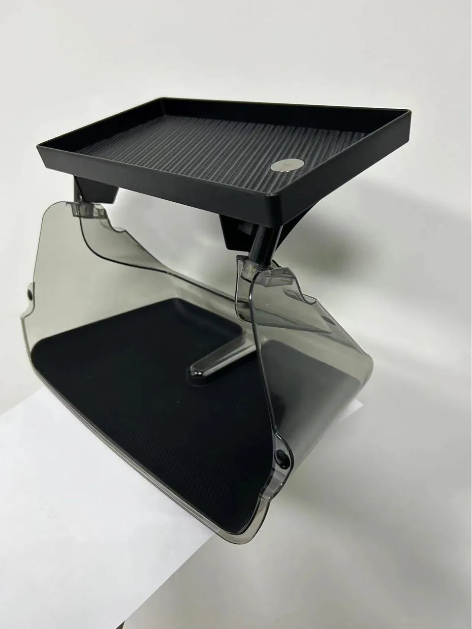 Black ABS plastic storage box for Tesla Model 3 and Y centre console.