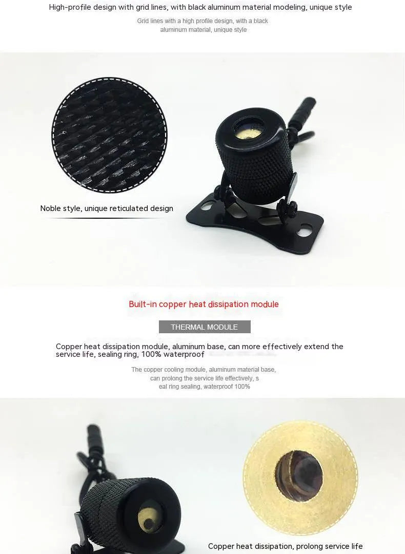 Aluminium vehicle laser fog lamp with adjustable bracket for anti-collision warning