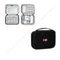 Black and grey EVA digital storage bag for headphones, shown in single and double-layer styles.