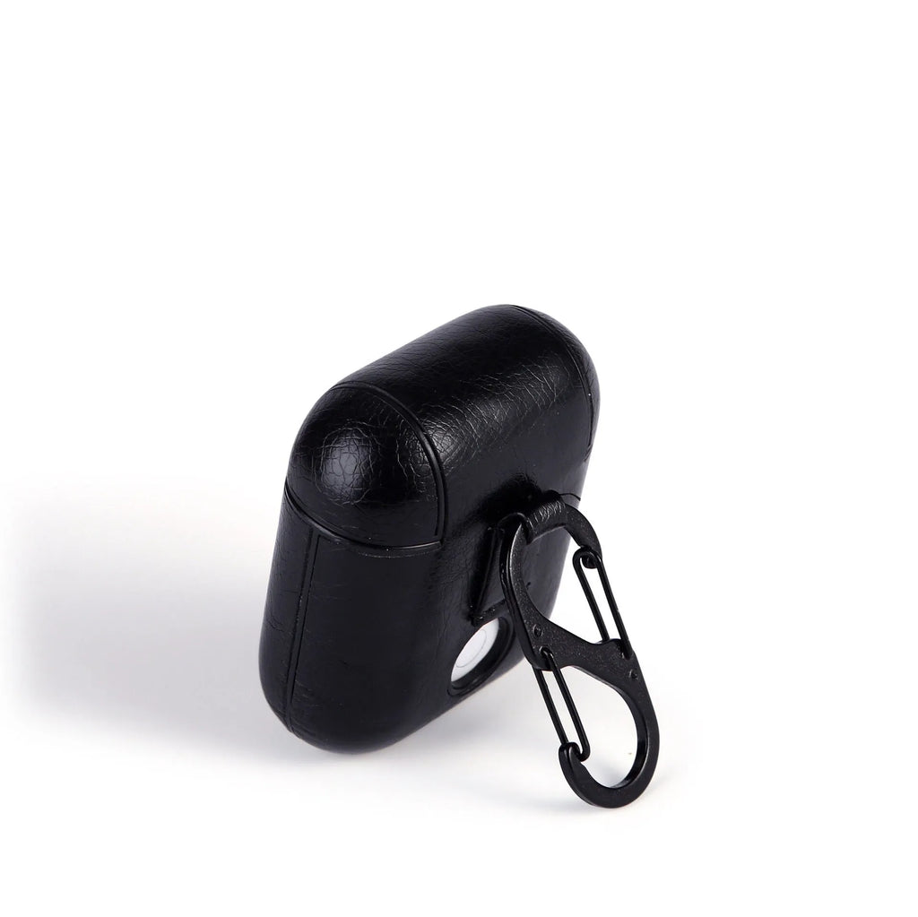 Genuine leather AirPods charging case cover in black, brown, light brown, and red colour options