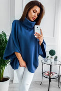 Women's long black batwing sleeve cardigan sweatshirt with three buttons and stitching detail.