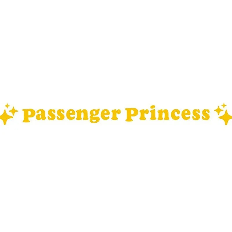 Passenger Princess decorative car mirror sticker in reflective colours, 12.5 cm size.