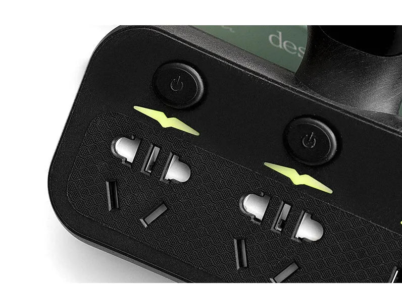 Smart socket with anti-leakage plug in black finish