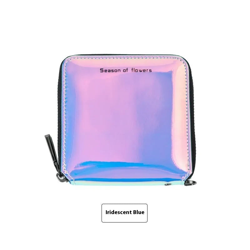Korean-style short folding women's wallet in three colours measuring 11cm