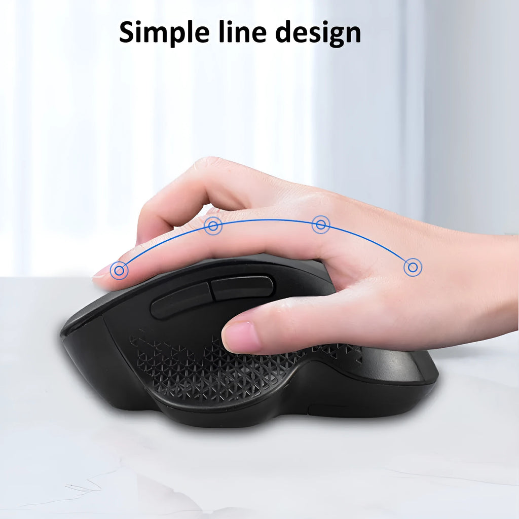 Wireless rechargeable laptop mouse in black or grey with USB charging cable