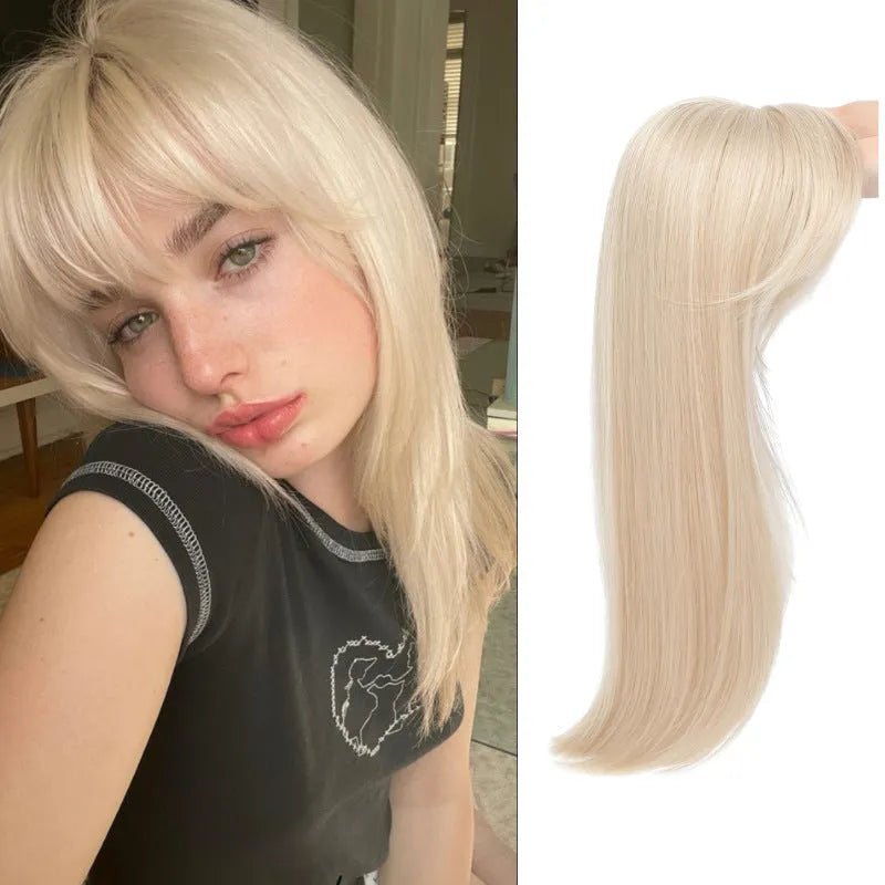 Synthetic high temperature fibre wig hairpiece with inner buckle clip system in one of six colour styles