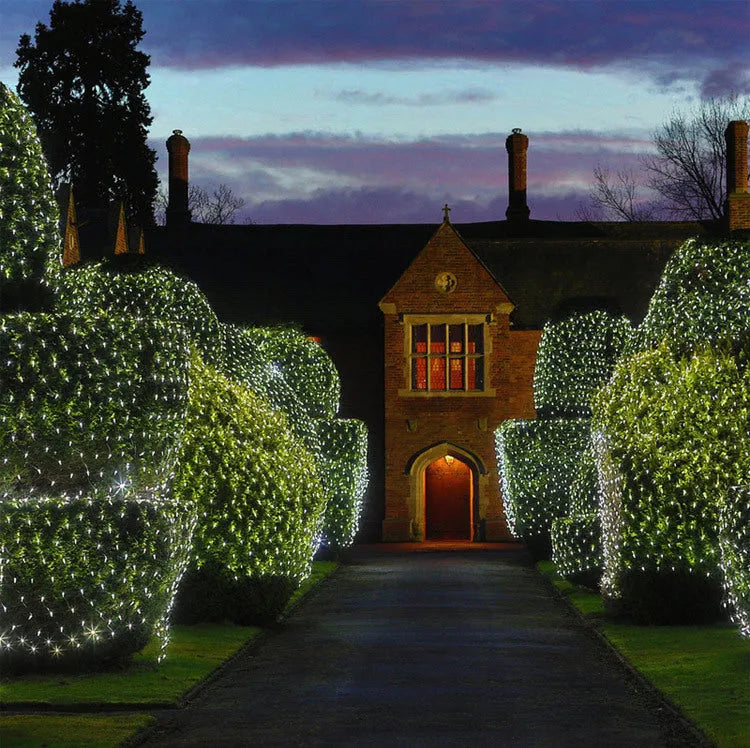 Outdoor fishnet LED string lights 3x2m 192 LEDs IP44 dimmable warm white Christmas decoration