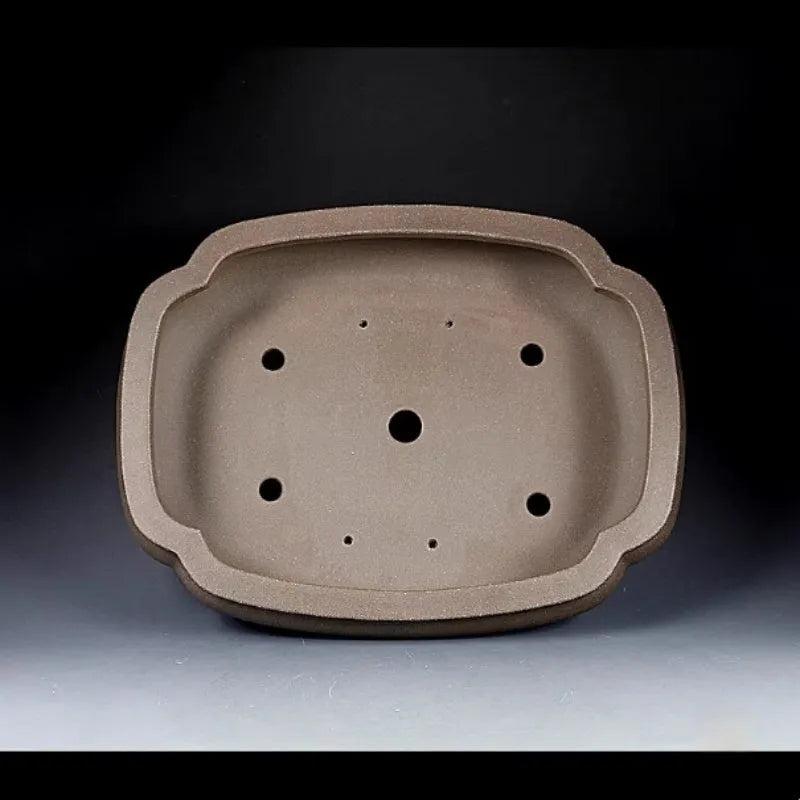 Handmade purple clay antique papaya-shaped flower pot measuring 46x35.5x11cm