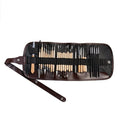 27-piece brown pottery clay tool set with wooden, stainless steel and plastic sculpting tools