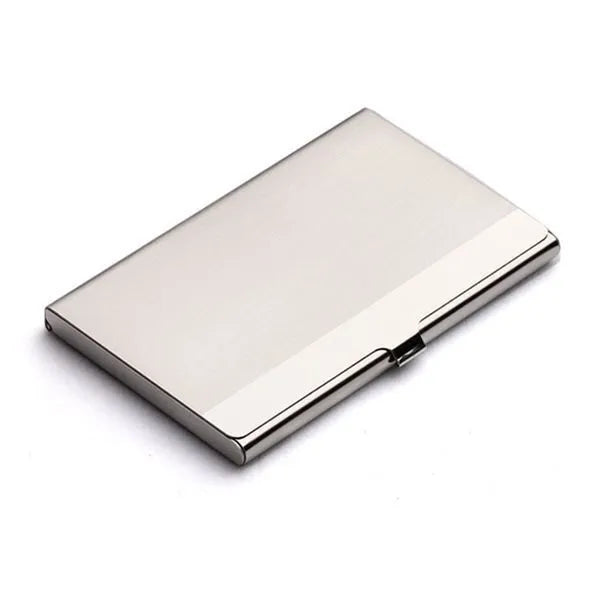 304 stainless steel geometric business card case with three finish options