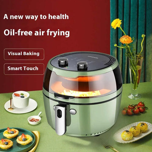 8 litre air fryer oven with viewing window and mechanical button controls