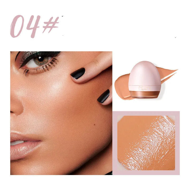 4-colour lightweight foundation concealer cream with makeup sponge in compact 55g packaging