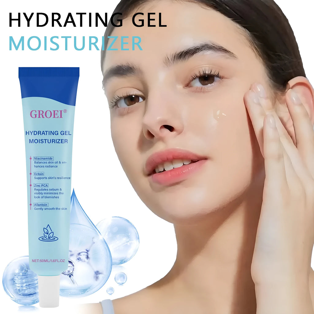 50ml bottle of hyaluronic acid moisturising facial gel for dry skin