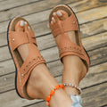 Roman style slippers showing heel slope design and fish mouth toe in beige colour on rubber sole
