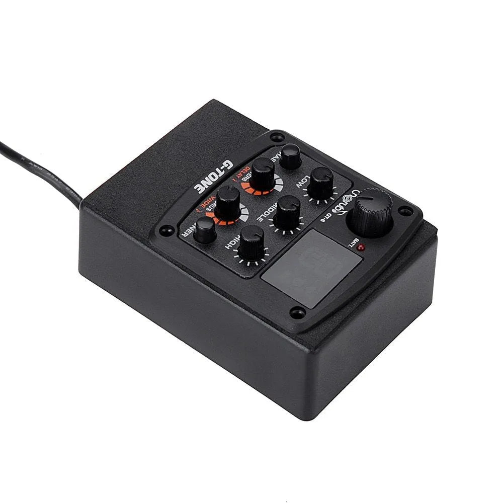 Cherub GT-6 black acoustic guitar preamp EQ effects unit for soundhole mounting