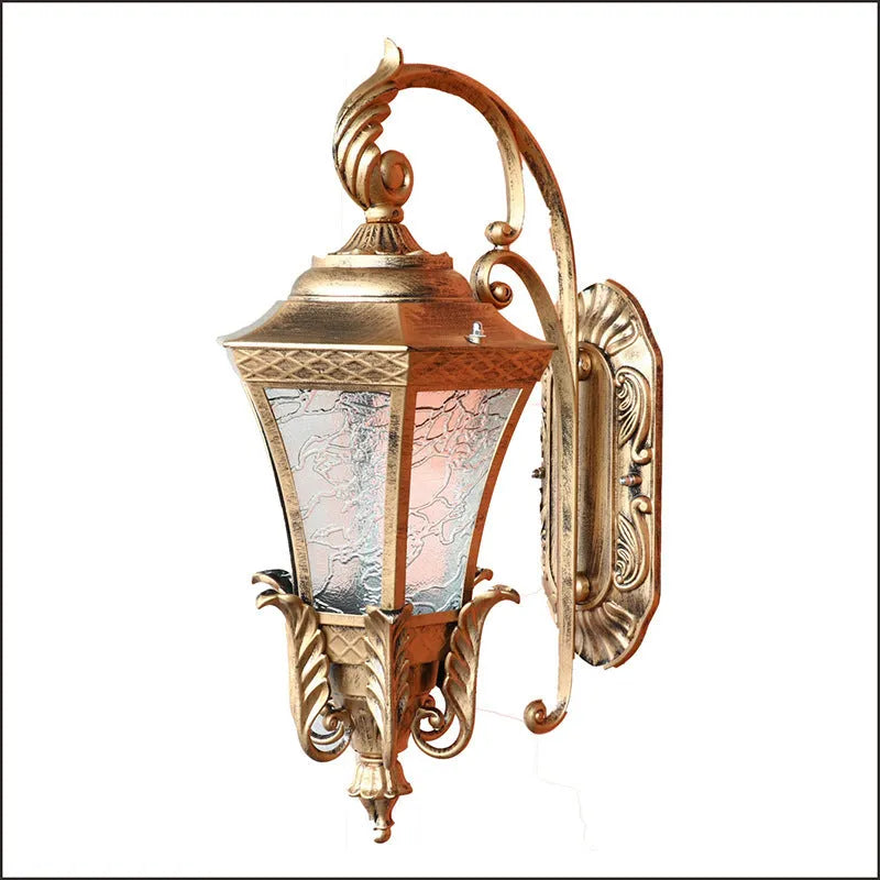 Black and bronze solar-powered outdoor landscape street lamp with dimensions 51x34x29cm