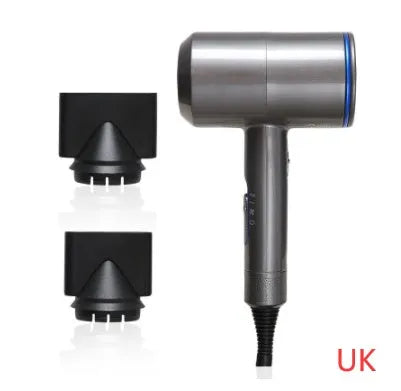 Dual voltage 2000W hotel hair dryer with 2.5 metre cable in metallic black finish