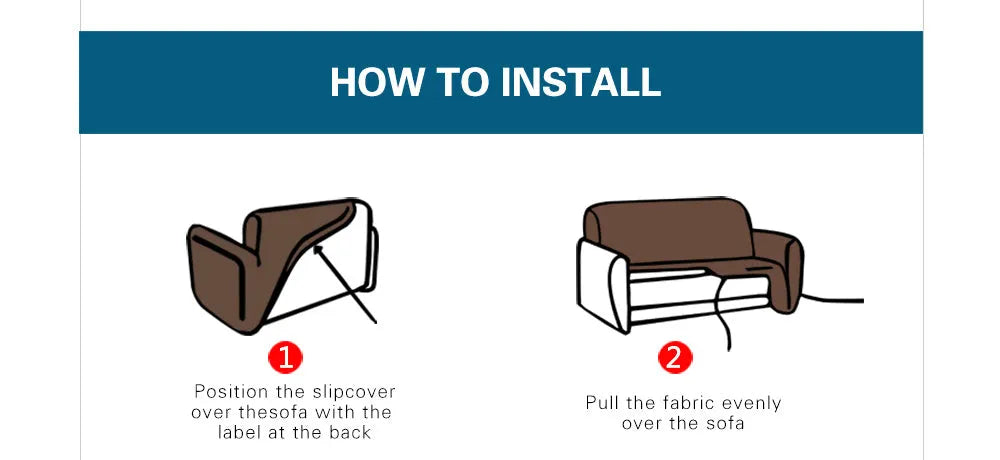 Stretch non-slip sofa cover in multiple colours on a single seater couch with elastic bandage and sponge bar design
