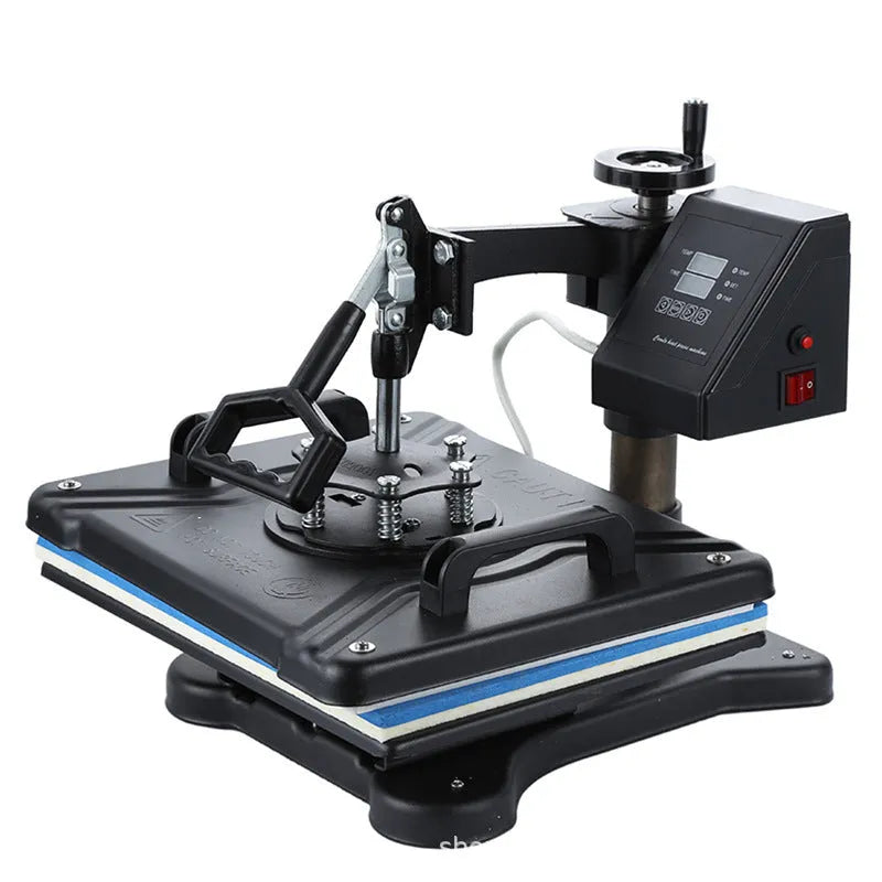 Black thermal transfer printing machine for T-shirts and slate fabric plates with 1250W motor