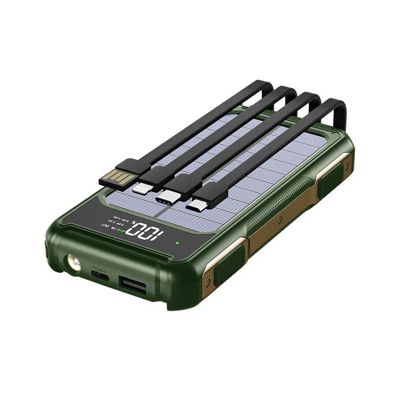 Military grade large capacity mobile power bank in black, green, or orange colour options