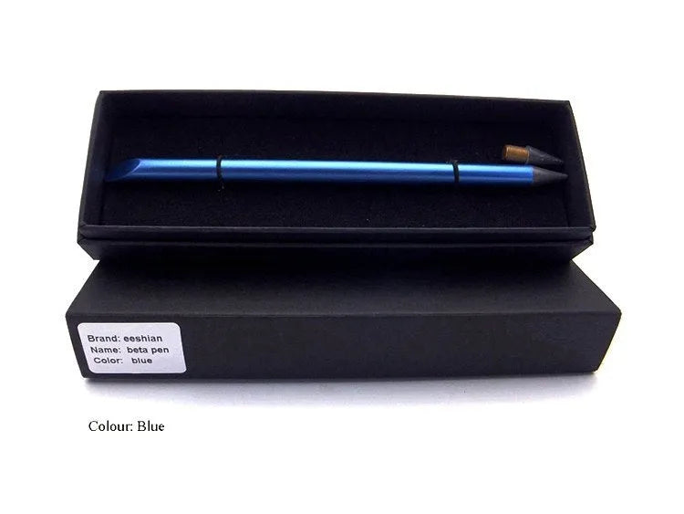 Inkless metal pen with alloy steel nib in choice of black, blue, gold, rose gold or silver colours