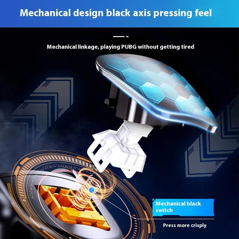 Mobile phone semiconductor refrigeration cooling gamepad with one-key button black front view