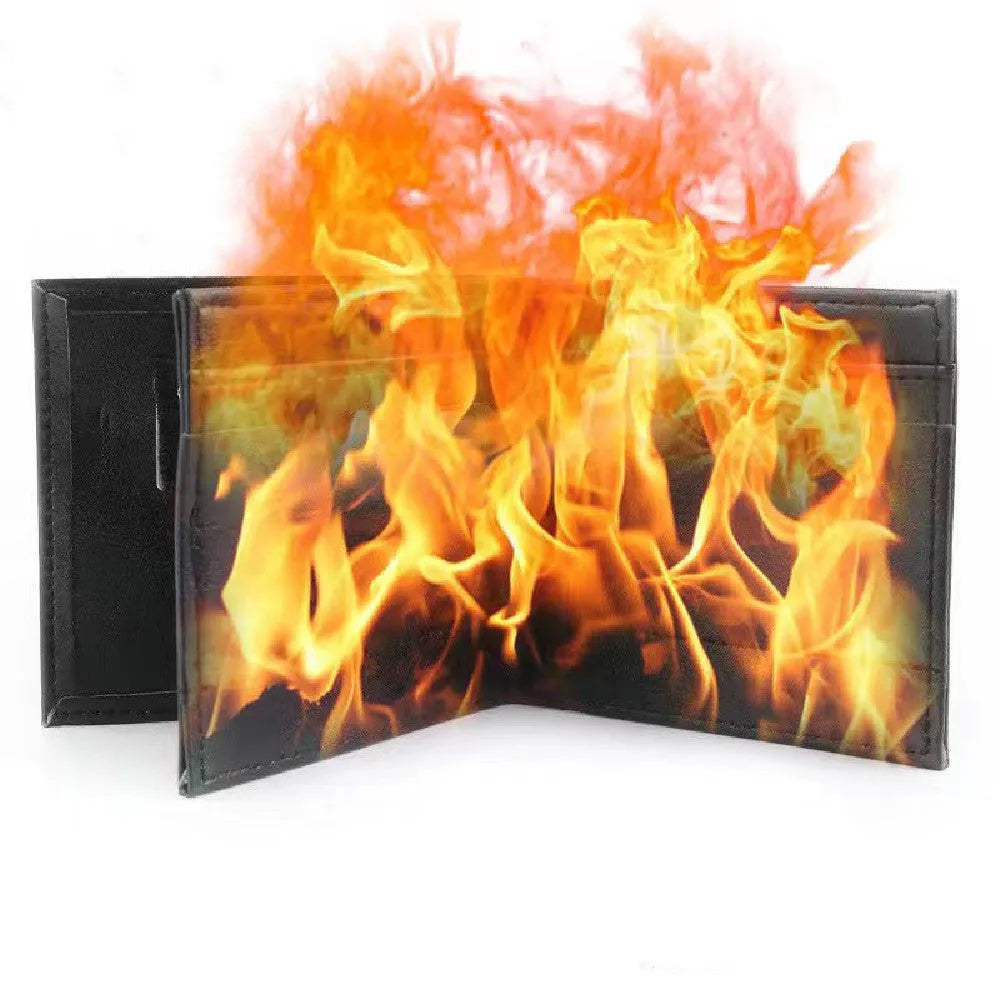 New Fire Wallet Magic Prop genuine leather magic wallet 11.5x10cm
