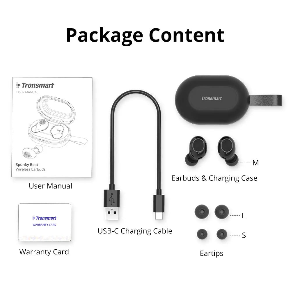Tronsmart Spunky Beat wireless Bluetooth in-ear headphones with touch controls