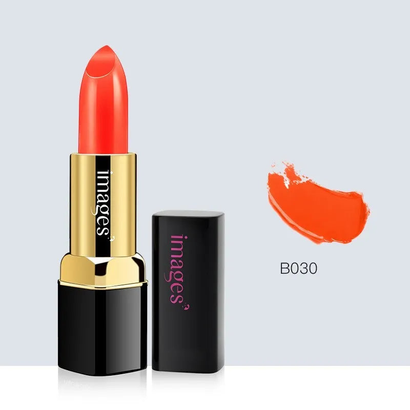 Moisturising lipstick lip gloss stick in ten colours including coral red and rose purple, 3.8g size.