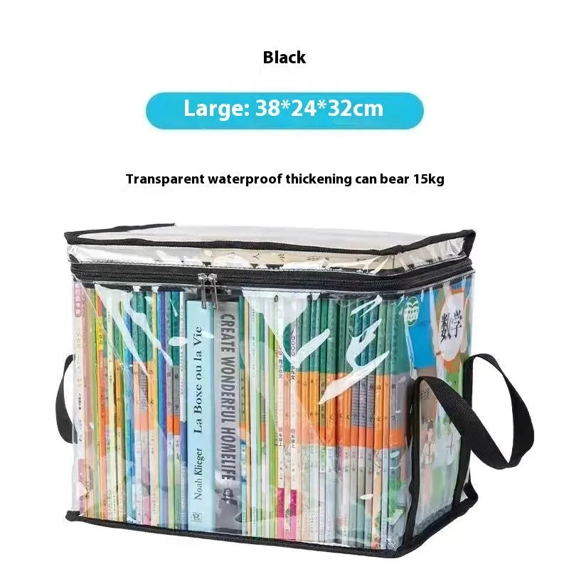 Large PVC foldable storage organiser bag with transparent panels showing 24L capacity