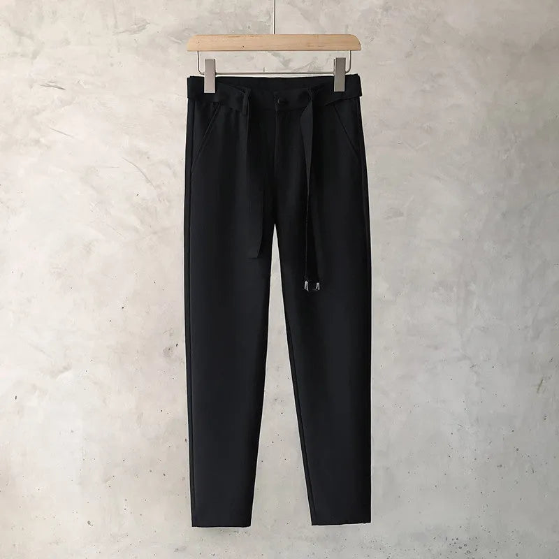 Boys slim straight wool trousers in tapered fit available in multiple colours and sizes