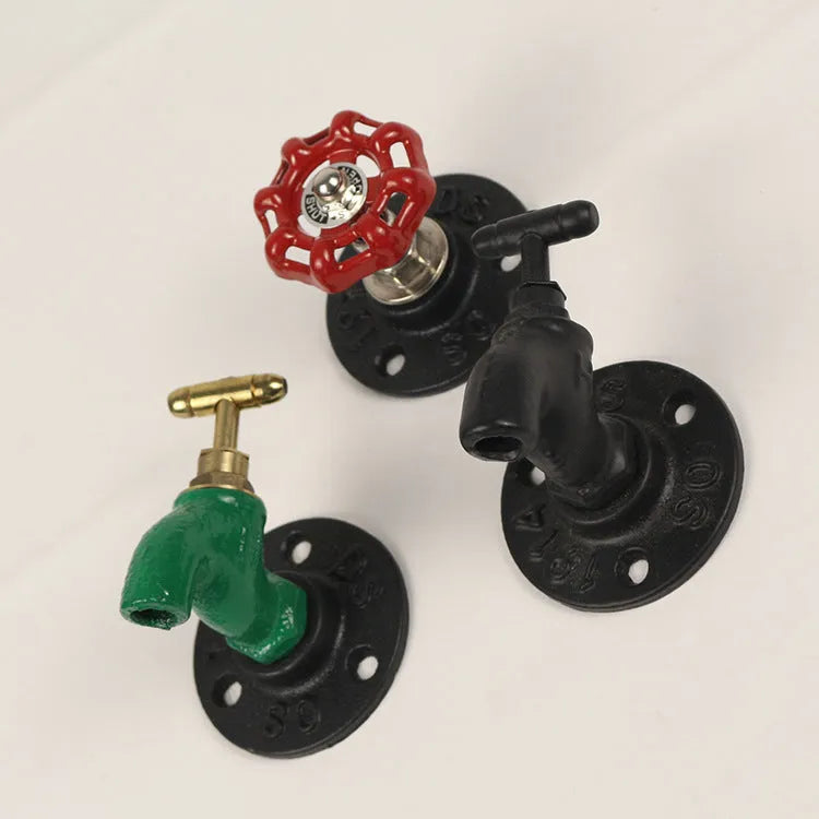 Water pipe style metal towel rack hook wall mounted in modern bathroom setting