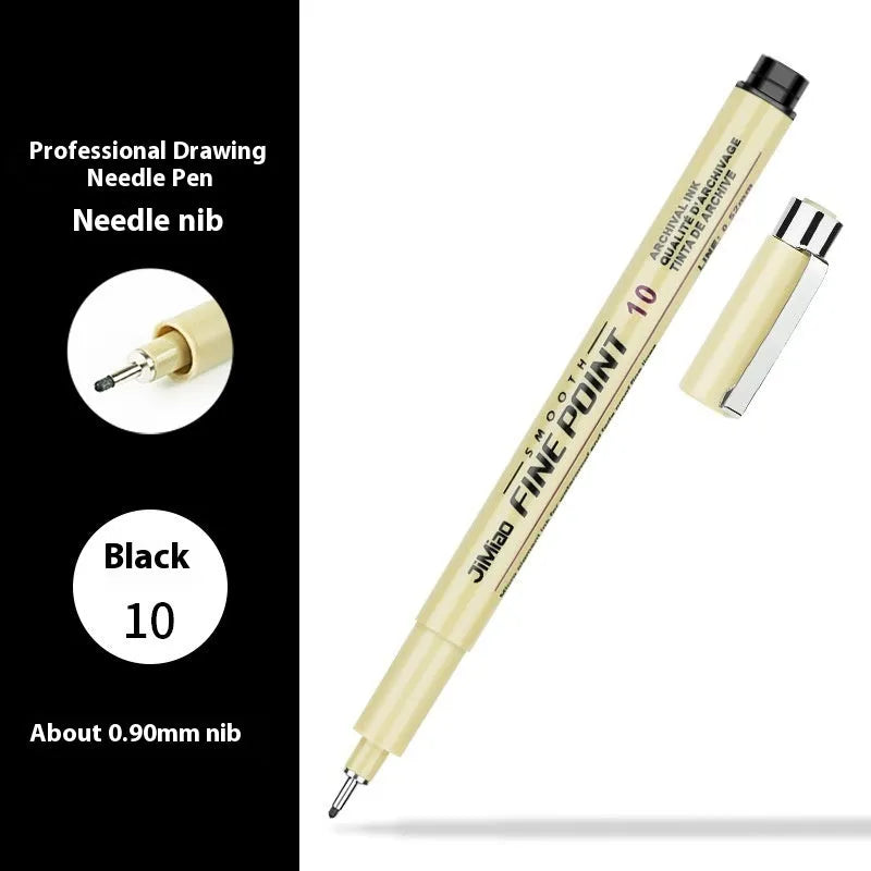 Needle drawing pen with syringe cartoon design, 133mm long with waterproof black ink