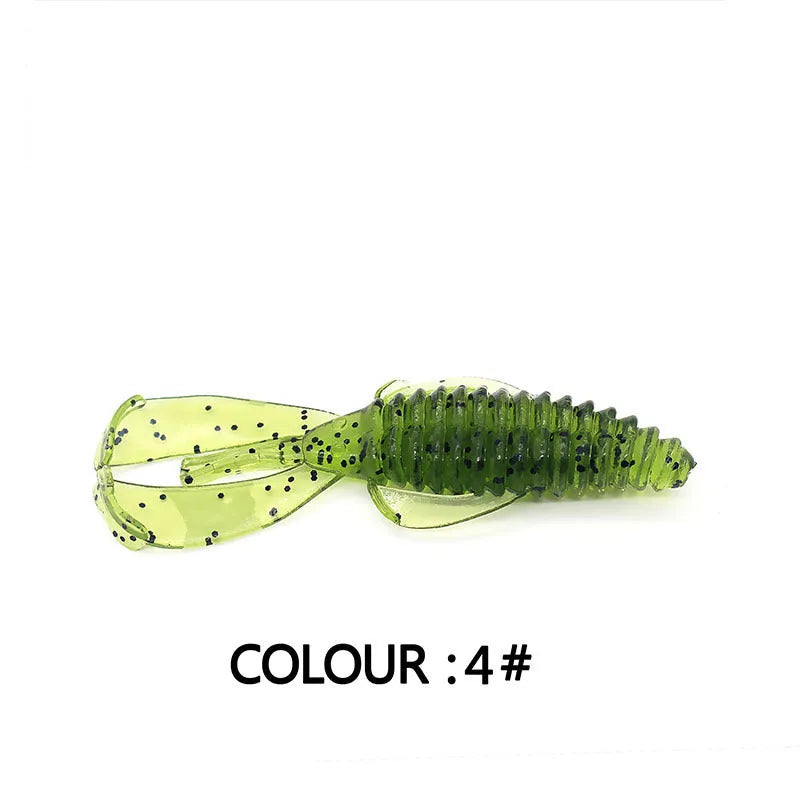 8cm soft bait fishing lure in PVC material with colour variations for freshwater predator angling