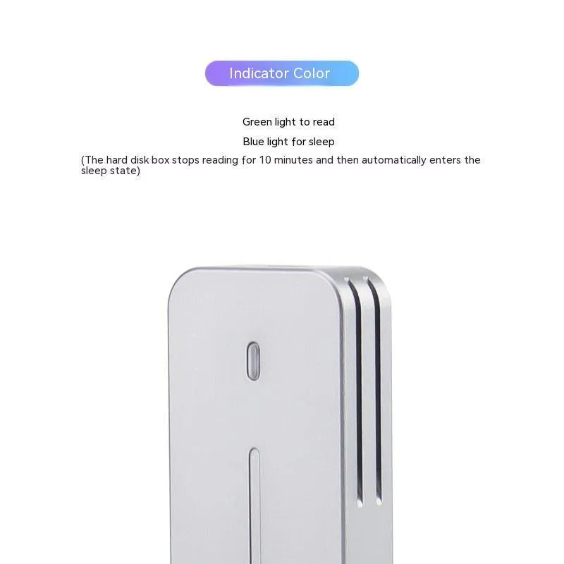 Aluminium alloy NVMe SSD enclosure measuring 5.2cm x 2.8cm with USB-C port