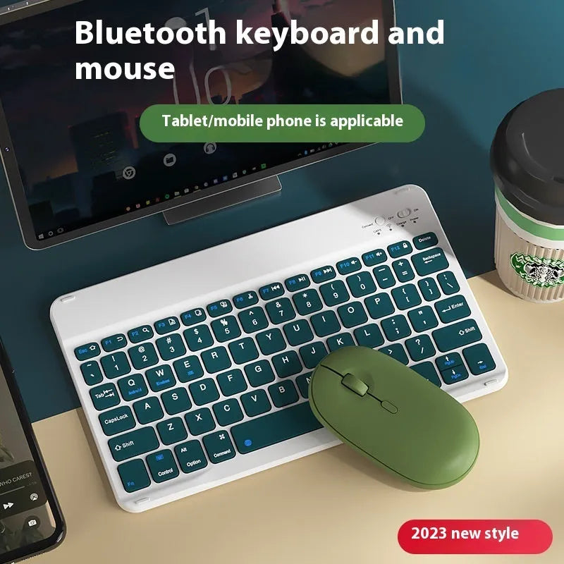 Wireless Bluetooth keyboard and rechargeable mouse set in elegant pink colour option