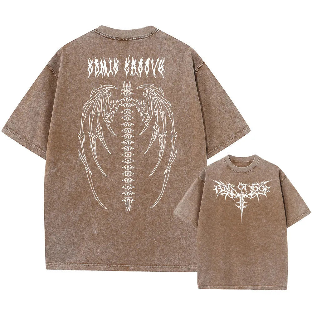 Oversized men's cotton T-shirt in loose fit with drop-shoulder sleeves for casual summer wear