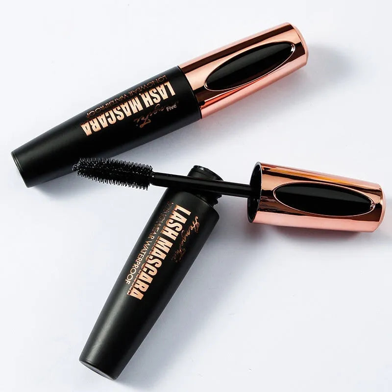 Black waterproof mascara with sweat-proof and smudge-resistant properties for thick curling lashes