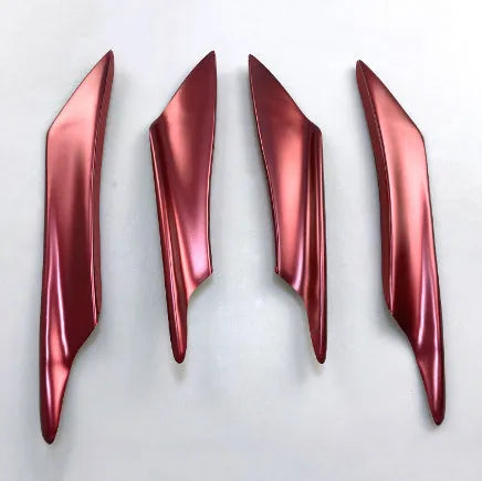Four-piece carbon fibre pattern bumper blade kit for automotive bumper installation