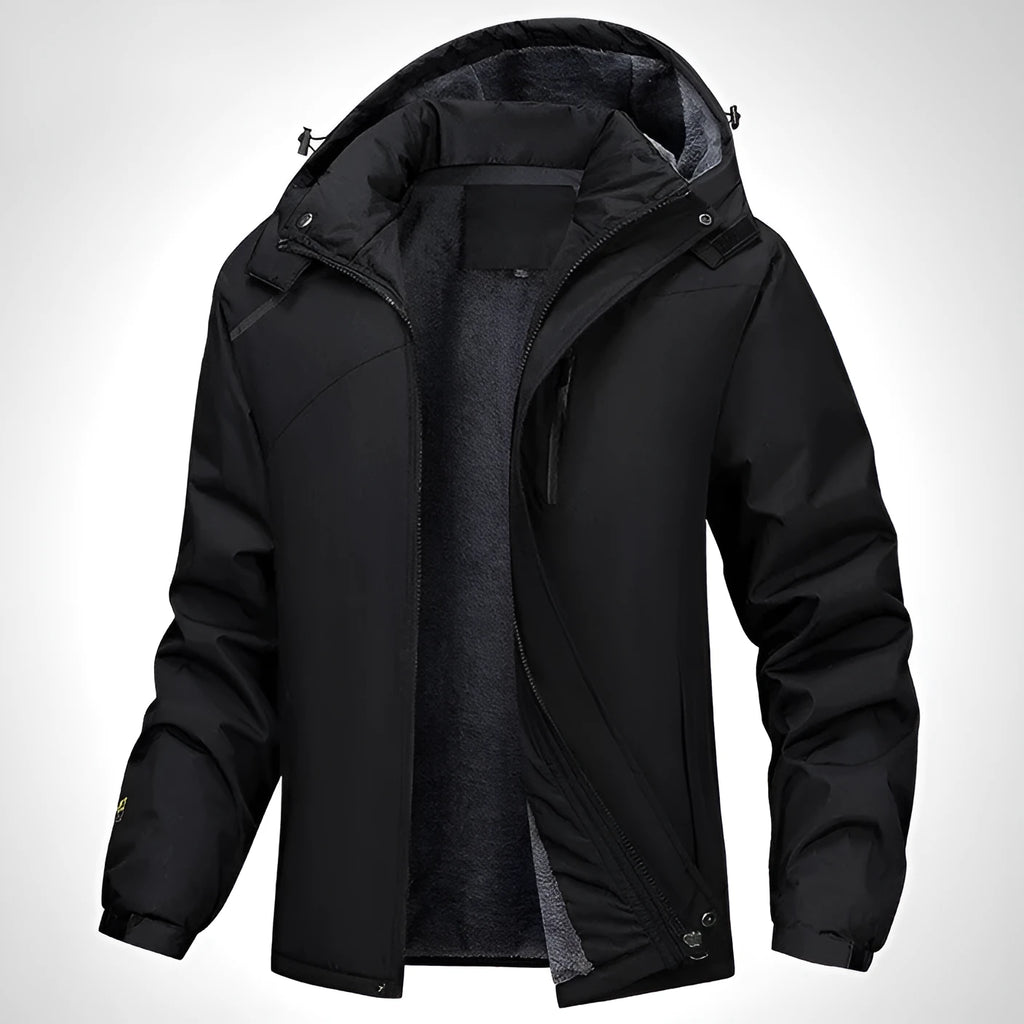Plus size men's loose fit waterproof hooded coat in army green colour