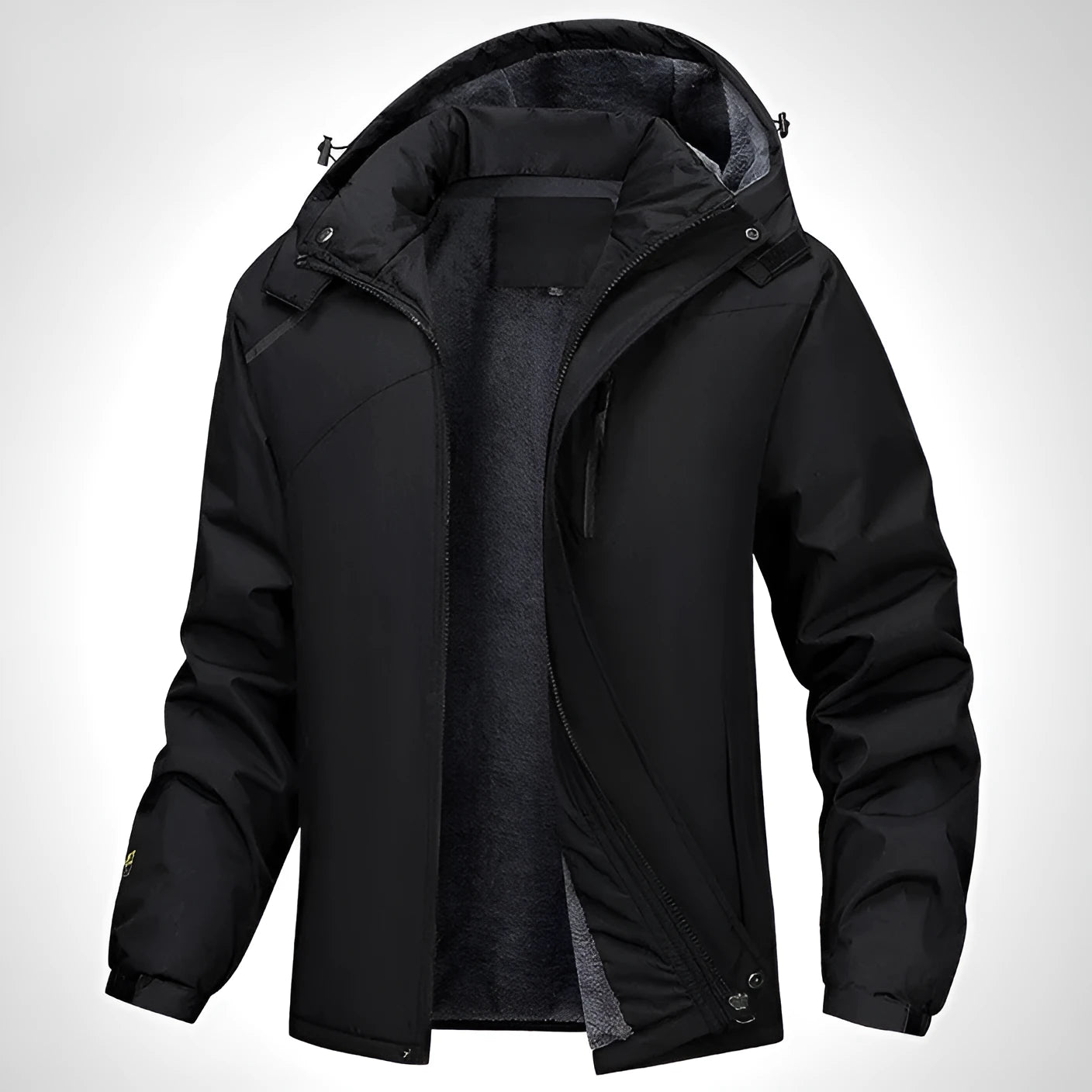 Plus size men's loose fit waterproof hooded coat in army green colour