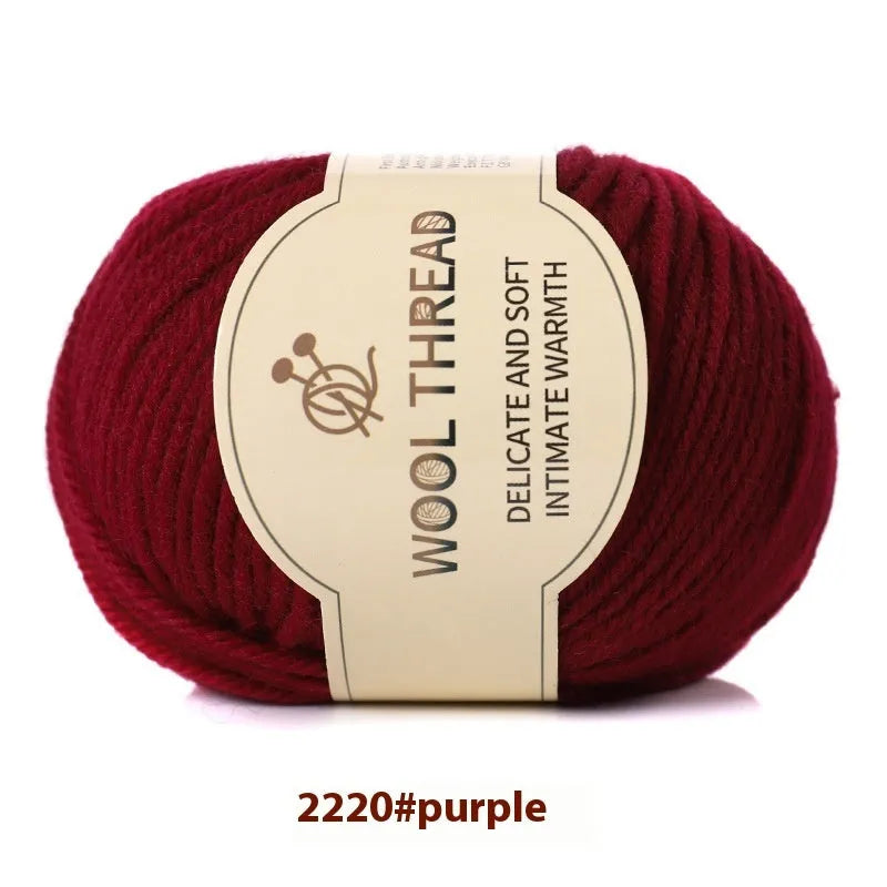 Roll of woolen knitting yarn thread for hand knitting with size 10 needles in various colour options